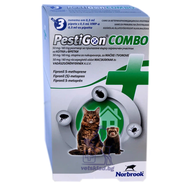 Пестигон Комбо разтвор за котки - PestiGon Combo 50 mg/60 mg Cats and ...
