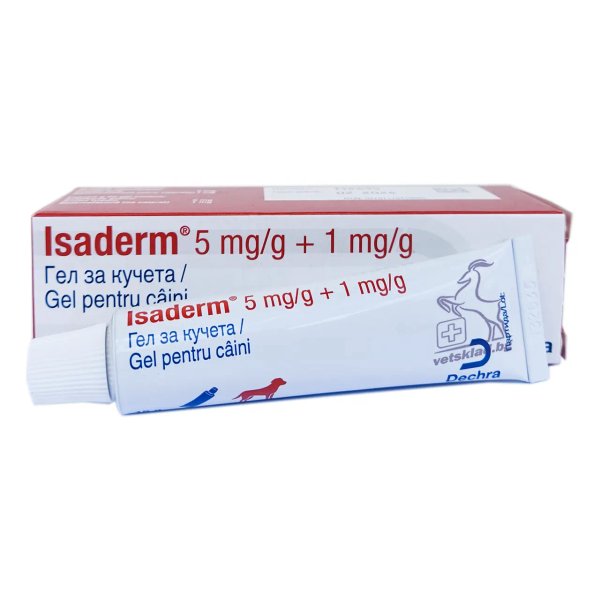 Isaderm 5 mg/g + 1 mg/g - Исадерм гел за кучета